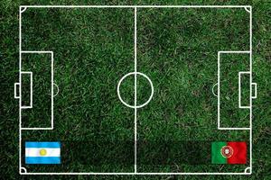 compétition de coupe de football entre la nationale argentine et la nationale portugaise. photo