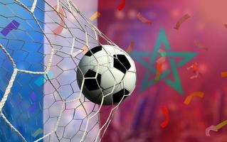 compétition de coupe de football entre la nationale france et nationale marocaine. photo