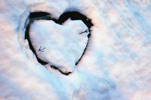 coeur de neige avec flèche photo