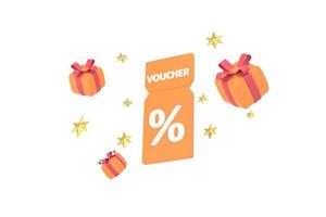 coupons de vente et composition de coffrets cadeaux. photo