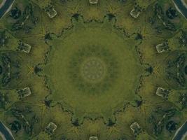 prairie verte esthétique kaléidoscope motif floral abstrait texture unique fond photo