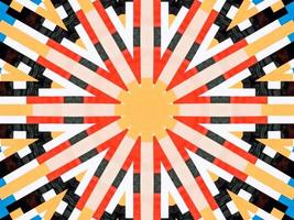 un fond de kaléidoscope de briques colorées. motif abstrait et esthétique symétrique photo