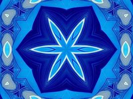 aquarelle bleu foncé kaleidoscioe motif floral abstrait unique arrière-plan symétrique et esthétique photo