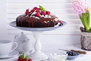 Gâteau au chocolat végétalien photo