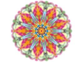 gros plan macro de centre de fleur concentrique rose. conception kaléidoscopique de mandala photo