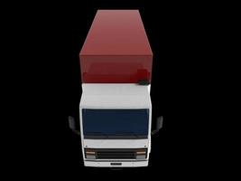 vue arrière 3d illustration d'un camion utilitaire léger vide avec portes arrière ouvertes isolé sur fond blanc photo