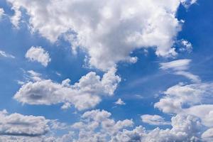 beauté d'été nuages dégradés bleus avec des nuages clairs au soleil calme temps d'hiver lumineux paysage turquoise lumineux pendant la journée, flou de mouvement, bruit et gain. photo