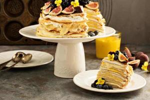 gâteau de crêpe à la mangue et au citron photo