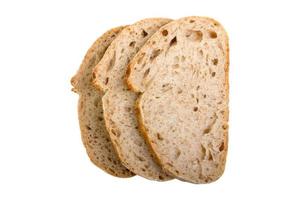 pain tranché sur fond blanc photo