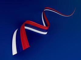 fond de ruban abstrait ondulé drapeau serbe. Illustration 3D. photo
