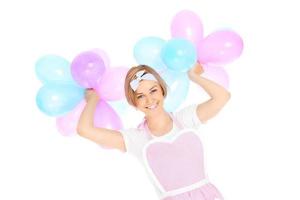 femme avec des ballons photo