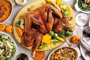 dinde de thanksgiving traditionnelle en papillon photo