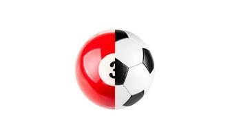 concept de billard et de ballon de football photo