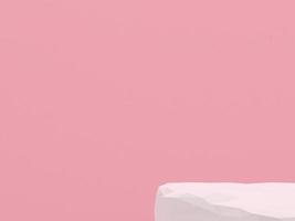les produits de podium en pierre blanche affichent un rendu 3d de maquette minimal. vue de face de la scène chambre rose et nature de forme de podium de fond rose. stand spectacle produit cosmétique. vitrine de scène sur socle podium. photo