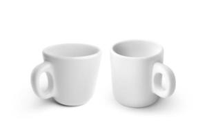tasse à café vide sur fond blanc. rendu 3D photo
