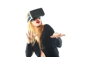 femme à lunettes de réalité virtuelle photo