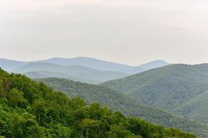 vallée de shenandoah et montagnes de la crête bleue du parc national de shenandoah, virginie photo