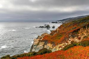 vue sur la côte rocheuse du pacifique depuis le parc d'état de garrapata, californie. photo