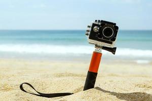 caméra d'action sur la plage photo
