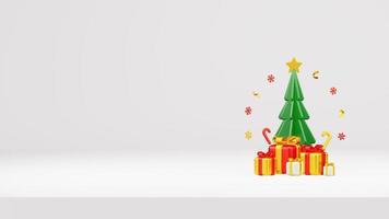 joyeux noël composition de rendu 3d avec ornement pour la vente d'événements médias sociaux et page de destination photo