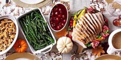 bannière de dîner de thanksgiving photo