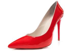 Chaussure talons aiguilles rouge sur fond blanc photo