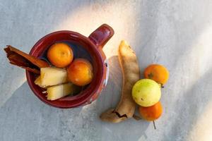 punch navidad mexico, punch aux fruits mexicain traditionnel pour noël photo