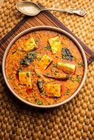 paneer khus khus curry ou cottage cheese posto masala à base de graines de pavot, recette indienne photo