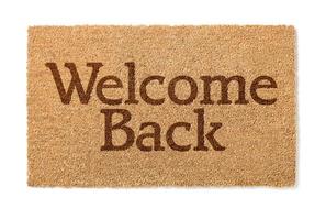 Welcome back house mat on white photo