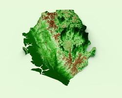sierra leone carte topographique 3d carte réaliste couleur illustration 3d photo