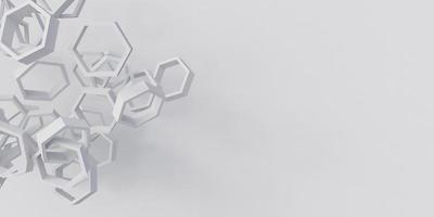 Rendu 3D de fond blanc avec forme hexagonale photo