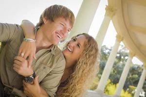 séduisant, aimer couple, portrait, dans parc photo