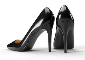 chaussures pour femmes noires isolées sur fond blanc. illustration de rendu 3d. photo