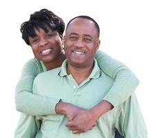 séduisant couple afro-américain isolé sur fond blanc. photo