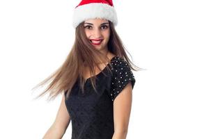 jolie fille en bonnet de noel photo