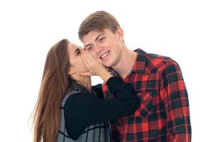 couple élégant amoureux en studio photo