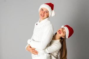 couple fête noël en studio photo