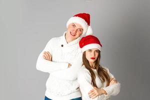 couple fête noël en studio photo