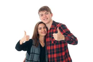 couple élégant amoureux en studio photo