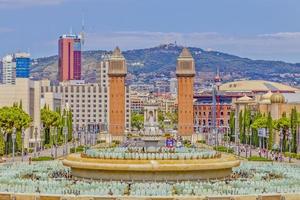 vue sur le quartier du mnac à barcelone photo