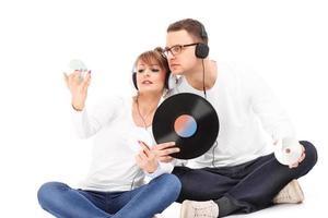 couple avec disque vinyle photo