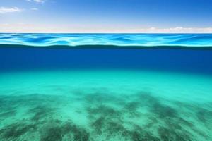 scène sous-marine. récif corallien de l'océan sous l'eau. monde marin sous fond d'eau. photo