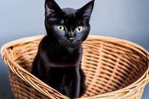 mignon et curieux, chaton espiègle regarde autour de lui. fermer. photo