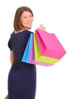 femme avec des sacs à provisions photo