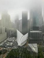 vue aérienne du hub de transit oculus dans le world trade center à new york. photo