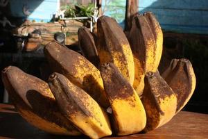 banane tropicale fraîche et saine de couleur jaune prête à manger photo