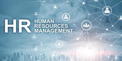 structure de réseau de personnes à double exposition hr - concept de gestion et de recrutement des ressources humaines photo