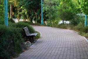 route pour piétons dans un parc de la ville du nord d'israël. photo