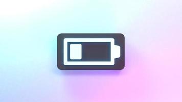 icône de batterie faible. illustration de rendu 3d. photo