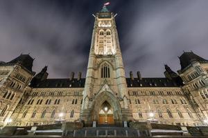 chambre du parlement canadien sur la colline du parlement en ontario, ottawa, canada. photo